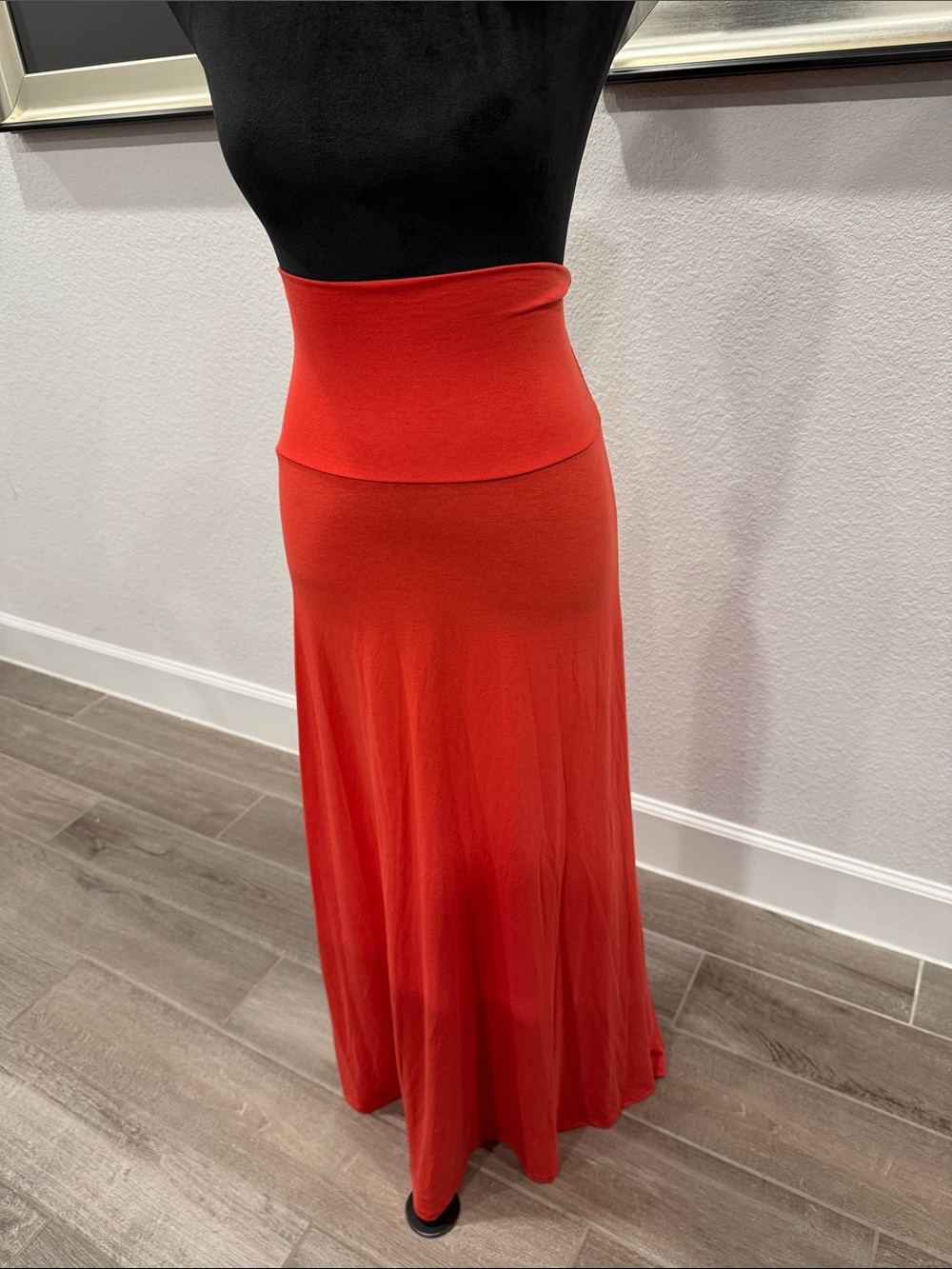 LuLaRoe Red Fold-Over Waist Maxi Skirt